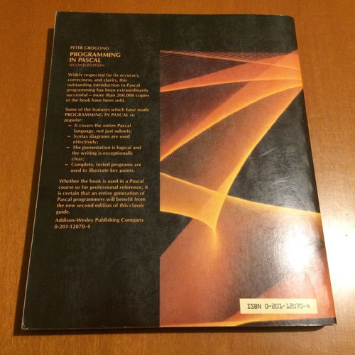 Programming in Pascal book used, 1984, Peter Grogono