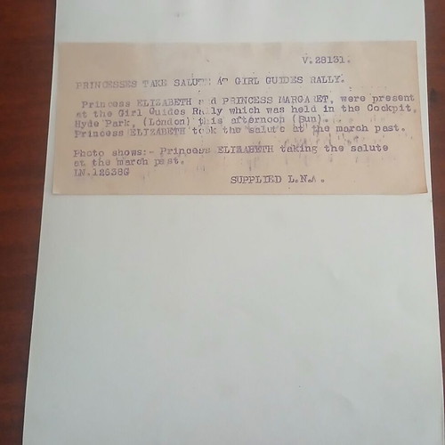 Vintage photo of Queen Elizabeth II used, authentic press clipping