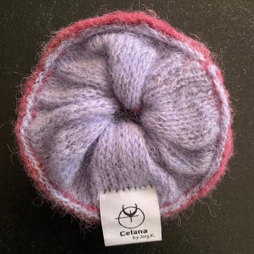Πλεκτό scrunchie καινούργιο, μεταξωτό νήμα, διχρωμία