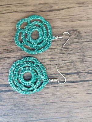 Handmade crocheted earrings, unique designs
