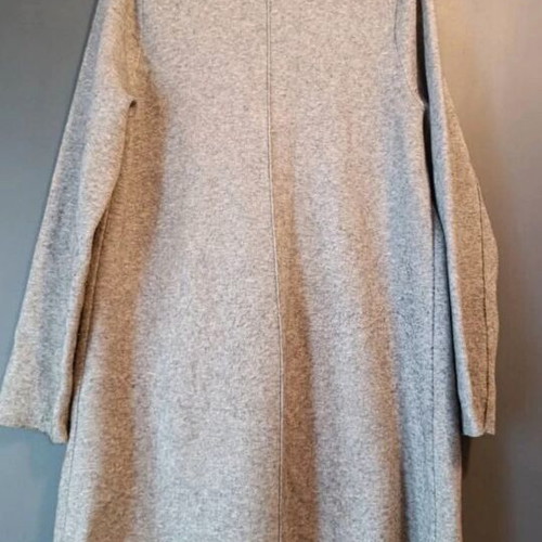 Zara gray knitted coatigan with lapel and patch pockets, like new