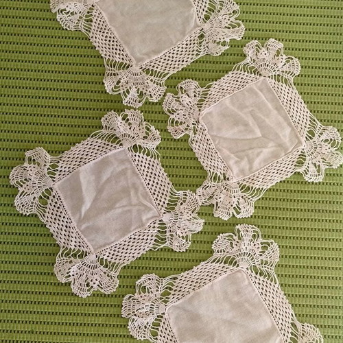 Vintage handmade crochet doilies set of 4, like new