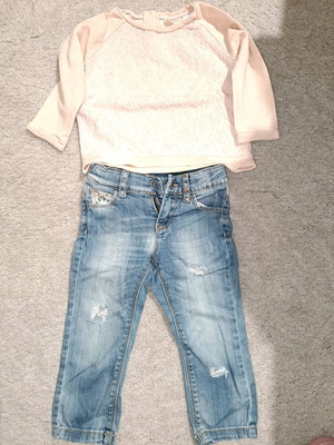 Zara Kids blouse 18-24 months and Benetton jeans 2 years used