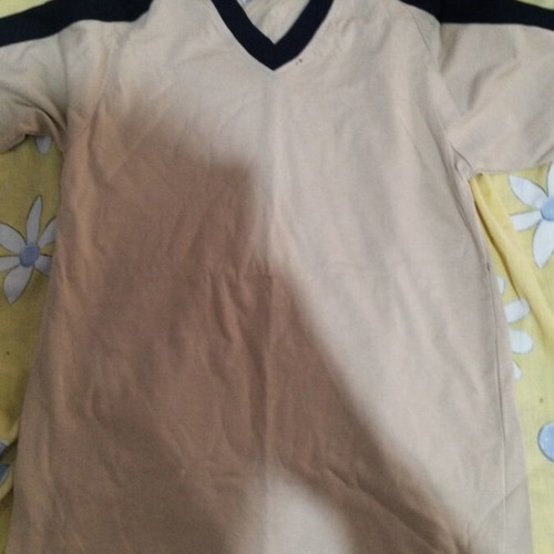 Biwang men's short-sleeve shirt like new, beige, size M