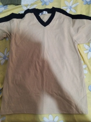 Biwang men's short-sleeve shirt like new, beige, size M