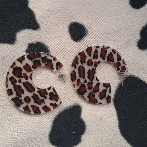 Earrings new beige and brown