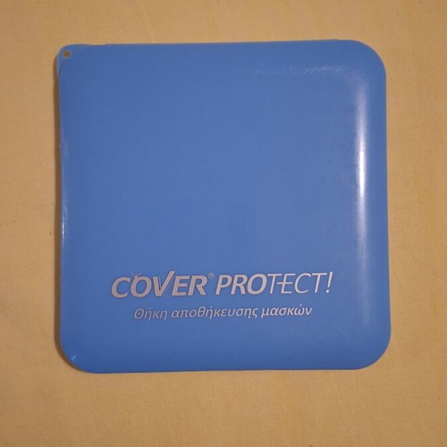 Blue face mask case organizer storage box very good condition