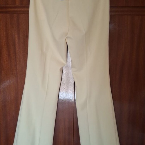 We Coss yellow small flared fabric pants new
