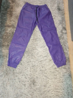 Women's leather pants used, purple, size S
