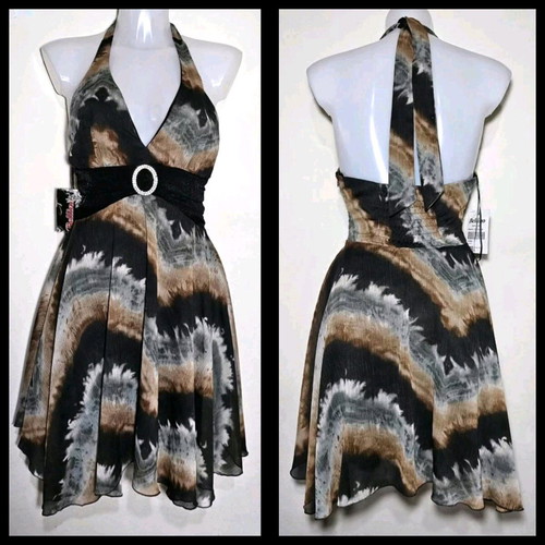 Bellino dress brand new with striking print and rhinestone detail