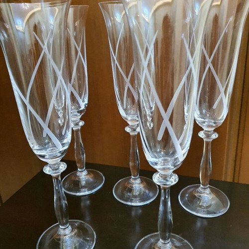 Stemmed glasses like new, set of 5 pieces