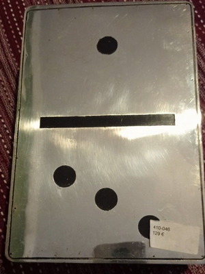 Metal domino large size new in wooden box