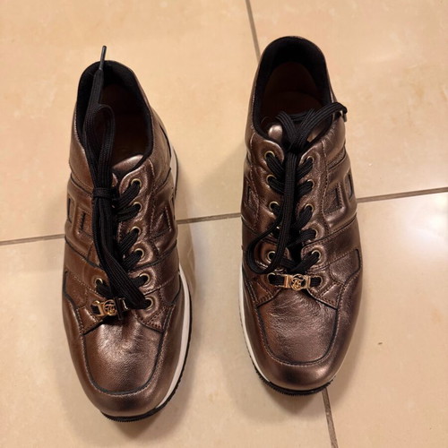 Δερμάτινα Παπούτσια Metallic Sneakers Toutounis Καινούργια, Καφέ Μέγεθος 36