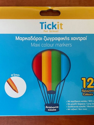 Tickit Thick Drawing Markers pack of 12 new
