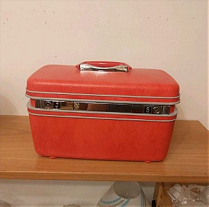 Vintage Samsonite Silhouette Travel Train Toiletry Case RED Barbies