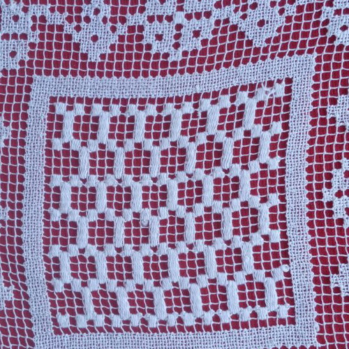 Two small filet lace vintage 50's doilies handmade from Tinos