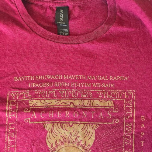 Acherontas band T-shirt, Gildan Soft Style, small, black metal
