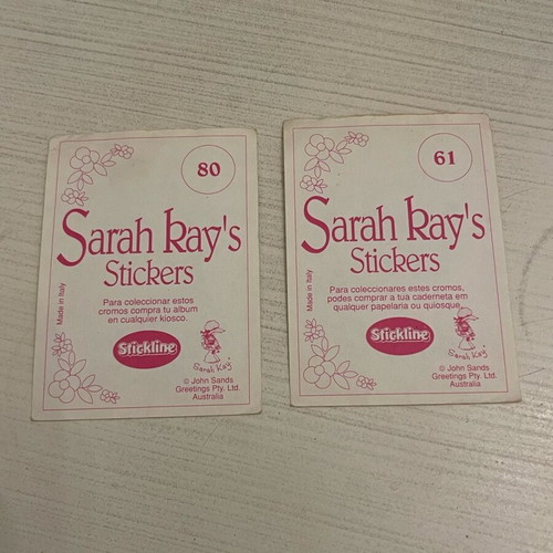 Sarah Kay collectible stickers like new, vintage set of 2