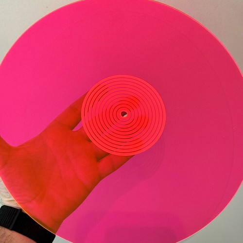 Ακρυλικό slipmat 12” neon pink 3mm σαν καινούργιο για πικάπ