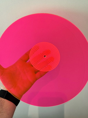Ακρυλικό slipmat 12” neon pink 3mm σαν καινούργιο για πικάπ