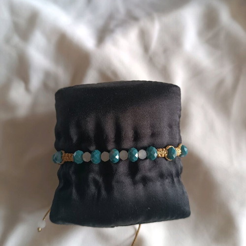 Handmade macrame bracelet new with gold wax cord
