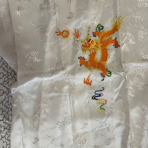 Authentic kimono with embroidery, new, medium, white
