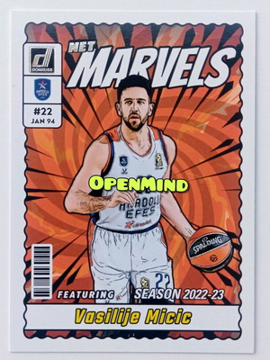 Κάρτα Vasilije Micic Net Marvels #23 Anadolu Efes Donruss Euroleague 2023-24 καινούργιο