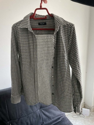 Massimo Dutti unisex shirt gray-black checkered like new