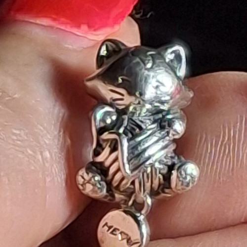 Pandora charm cat silver