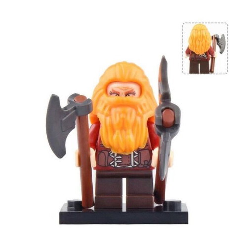 Gloin the Dwarf figure new with base and two axes LEPIN
