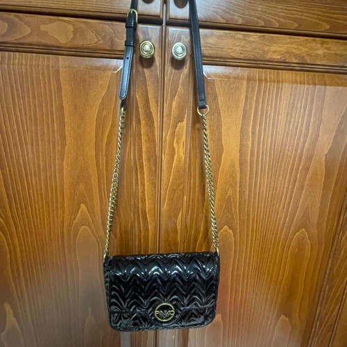 Pinko crossbody bag used, black patent leather