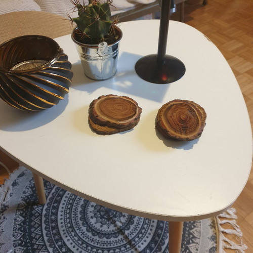 Handmade wooden coasters lacquered new