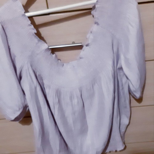 Zara off-shoulder top large/xlarge, like new, lilac cotton