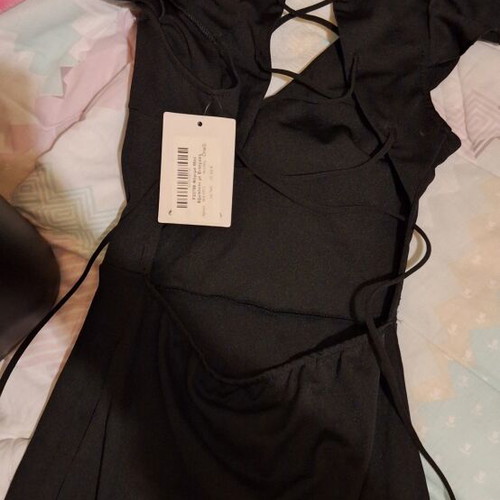 Decoro Mini Black Dress with Open Back New