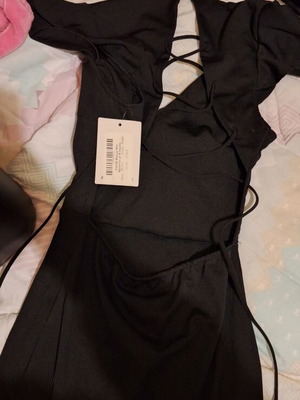 Decoro Mini Black Dress with Open Back New