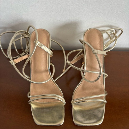 Shein Gold Strappy High Heel Sandals EU39 New
