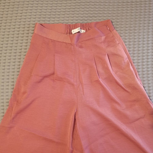 Mango satin culottes pants, pink, size S