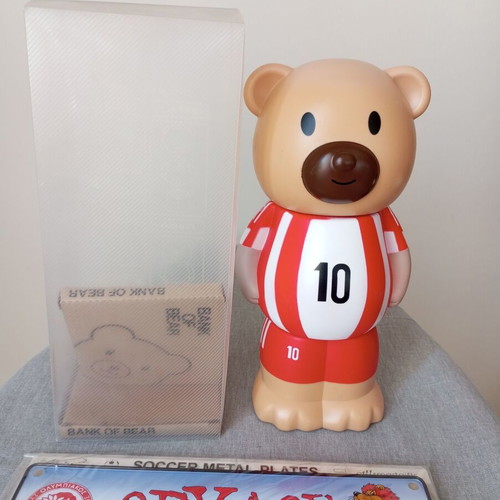 Olympiakos Thrylos metal sign and Bank of Bear bear piggy bank #10