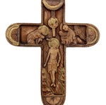Ceramic wall cross with the baptism of Christ new 14x10.5 cm