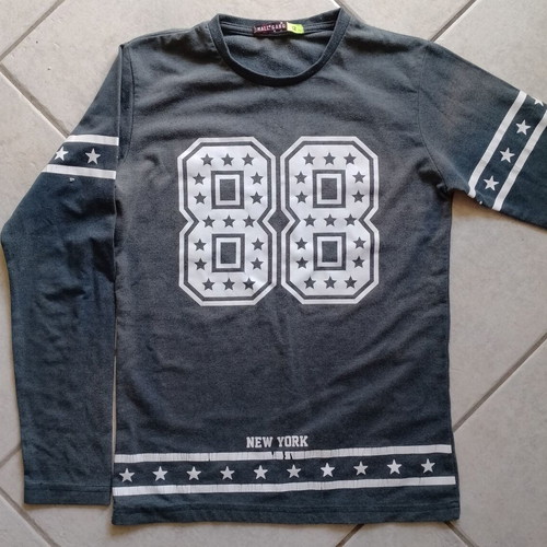 Long-sleeve t-shirts for boys 12 years old, used, grey, pack of 3