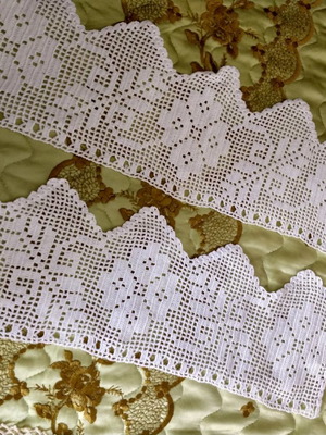 Handmade lace new, set of 2 pieces 55x17 cm