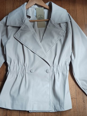 Spring jacket made of faux leather new, beige