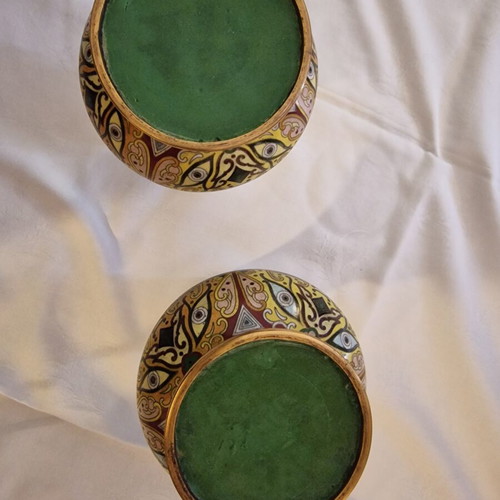 Chinese vases used, pair, 24.5 cm, early 20th century