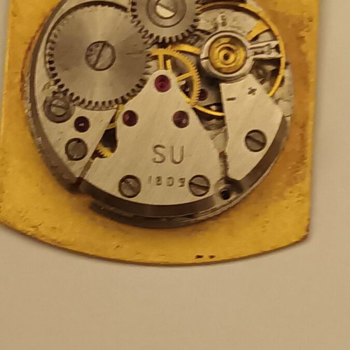 Luch SU 1809 vintage wristwatch used, yellow, women's