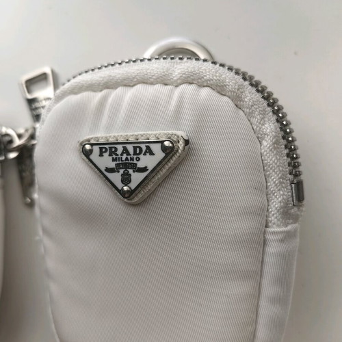 Prada small wallets used, set of 2, white
