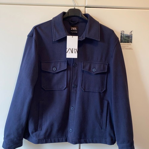 Men's overshirt jacket Zara dark blue size M new