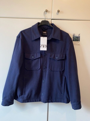 Men's overshirt jacket Zara dark blue size M new