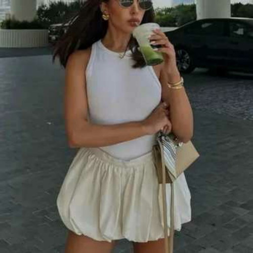 Zara balloon bubble skirt XL, ivory