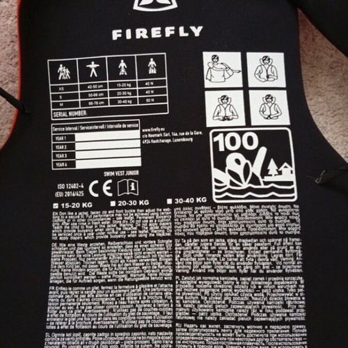 Firefly Kids Life Jacket Vest like new, size XS 15-20kg