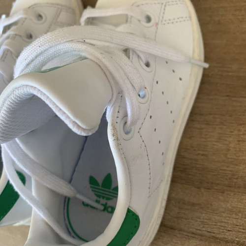 Adidas Stan Smith C sneakers used, kids size 28, white and green